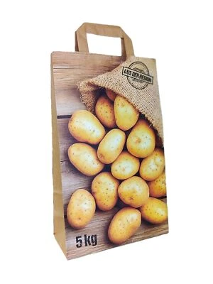 Sacs de transport en papier sacs en papier pommes de terre sacs de récolte marron, 22 + 10 x 36 cm 5 kg - Photo 1/4