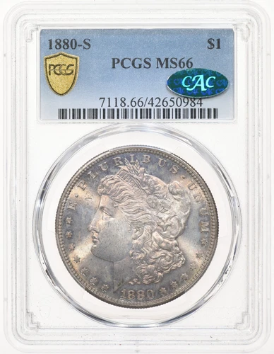 1880-S $1 PCGS MS66 CAC Morgan Silver Dollar