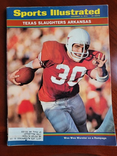 SPORTS ILLUSTRATED MAGAZINE - DECEMBER 14 1970 - TEXAS LONGHORNS vs ARKANSAS VG