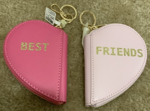 Pink Heart Shape Best Friends Coin Purse Best Gift For Valentines - Picture 2 of 6