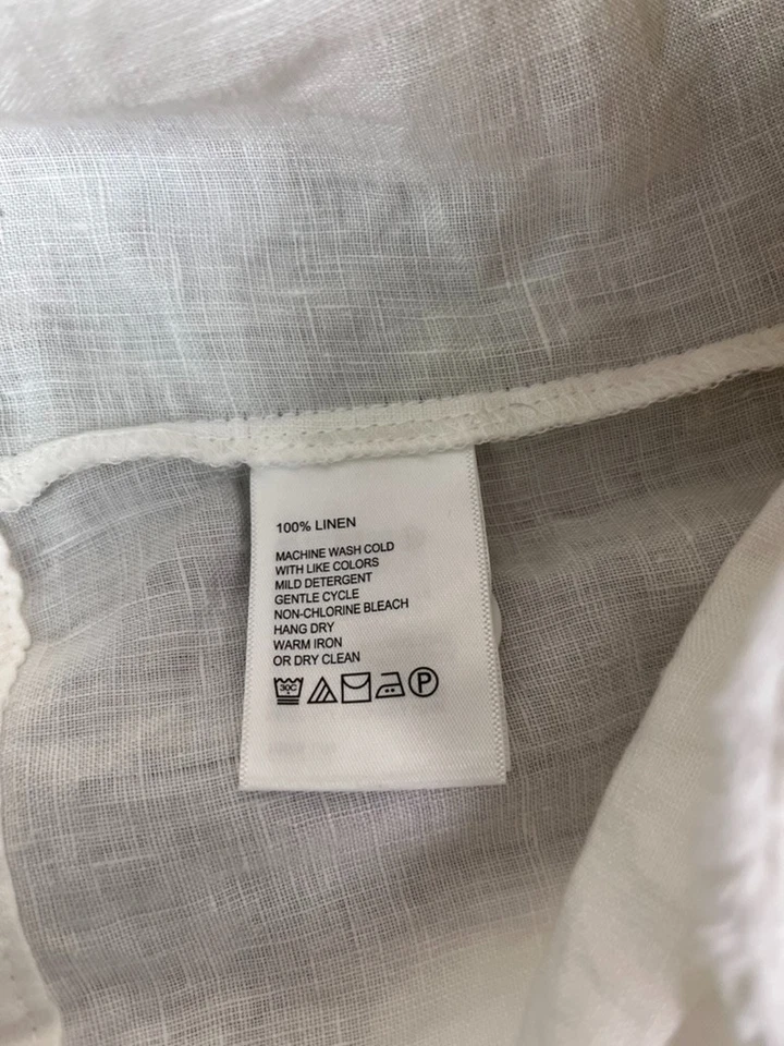 Tommy Bahama Two Palms Linen Raw Edge Button Up Jacket Washed White Size L - Image 4 of 4