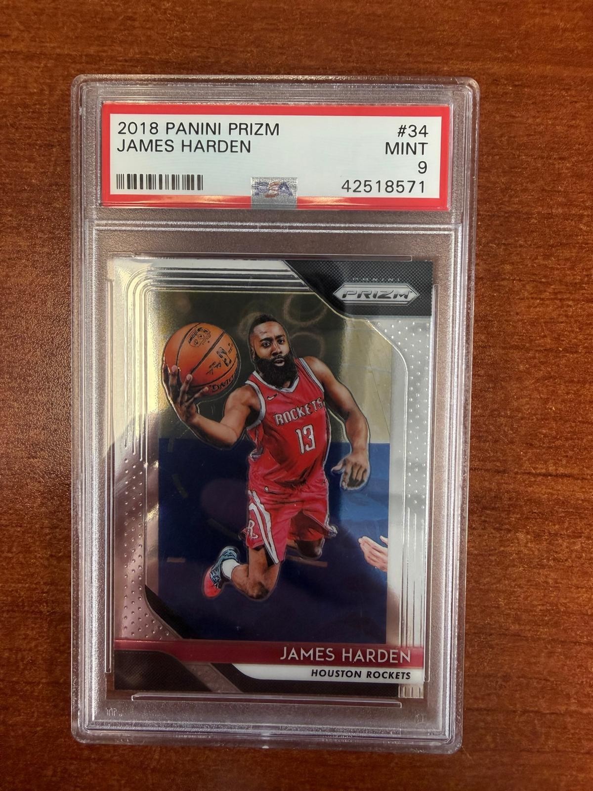 2018-19 Panini Prizm Silver James Harden PSA 9 MINT Card #34