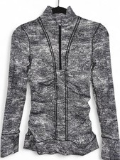 Lululemon Cypress Kiss 1/2 Zip Rush Jacquard Black White Women  s Size 4 NEW