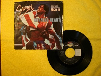 1985 SURVIVOR ''BURNING HEART'' W/ORIGINAL PIC. SLEEVE 45 7''