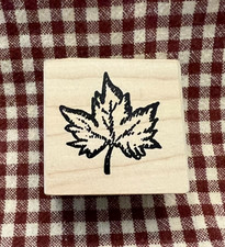 Wood craft stamp - CC Rubber Stamps - Leaf
