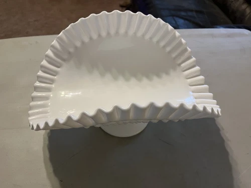 Fenton Hobnail Banana Fruit Bowl Large White 11 3/4" Long
