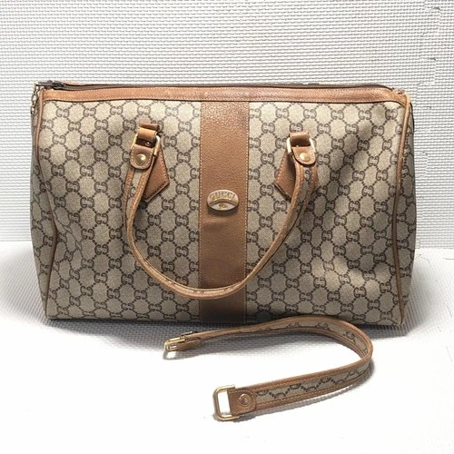GUCCI GUCCI PLUS Boston Bag w/Guarantee Card PVC Leather Used Authentic ps2604-p