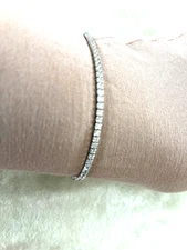 DIAMONIQUE CZ PETITE ADJUSTABLE BRACELET, STERLING SILVER (M4820-52)