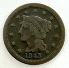 Photo of a 1843-P Large Cent from an eBay listing that sold on Jul 21, 2026