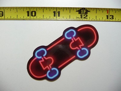 COOL TRICK SKATEBOARD SMALL STICKER DECAL NEON STYLE FUNNY VINYL DECORATION