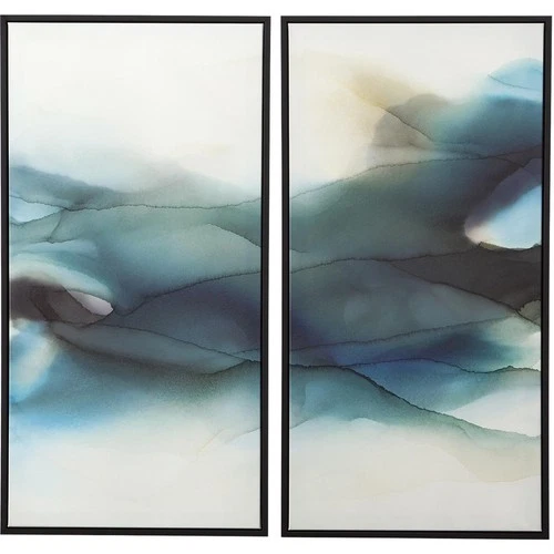 Uttermost 32305 September Desert Wall Accent Navy and Teal with Beige - Picture 1 of 4