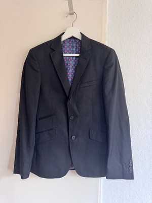 TED Baker Endurance Sakko Herren Schwarz 100% Wool gr 36 R Small