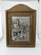 Vintage German-made Wooden Key Holder Box Echt Handarbeit Busch Zinn Germany