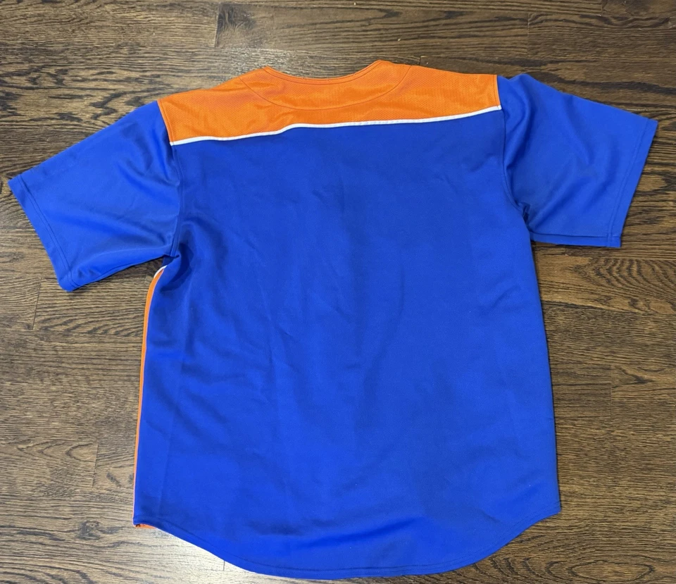 New York Mets True Fan Mens XL Blue / Orange Jersey Stitched Logo - Image 2 of 4