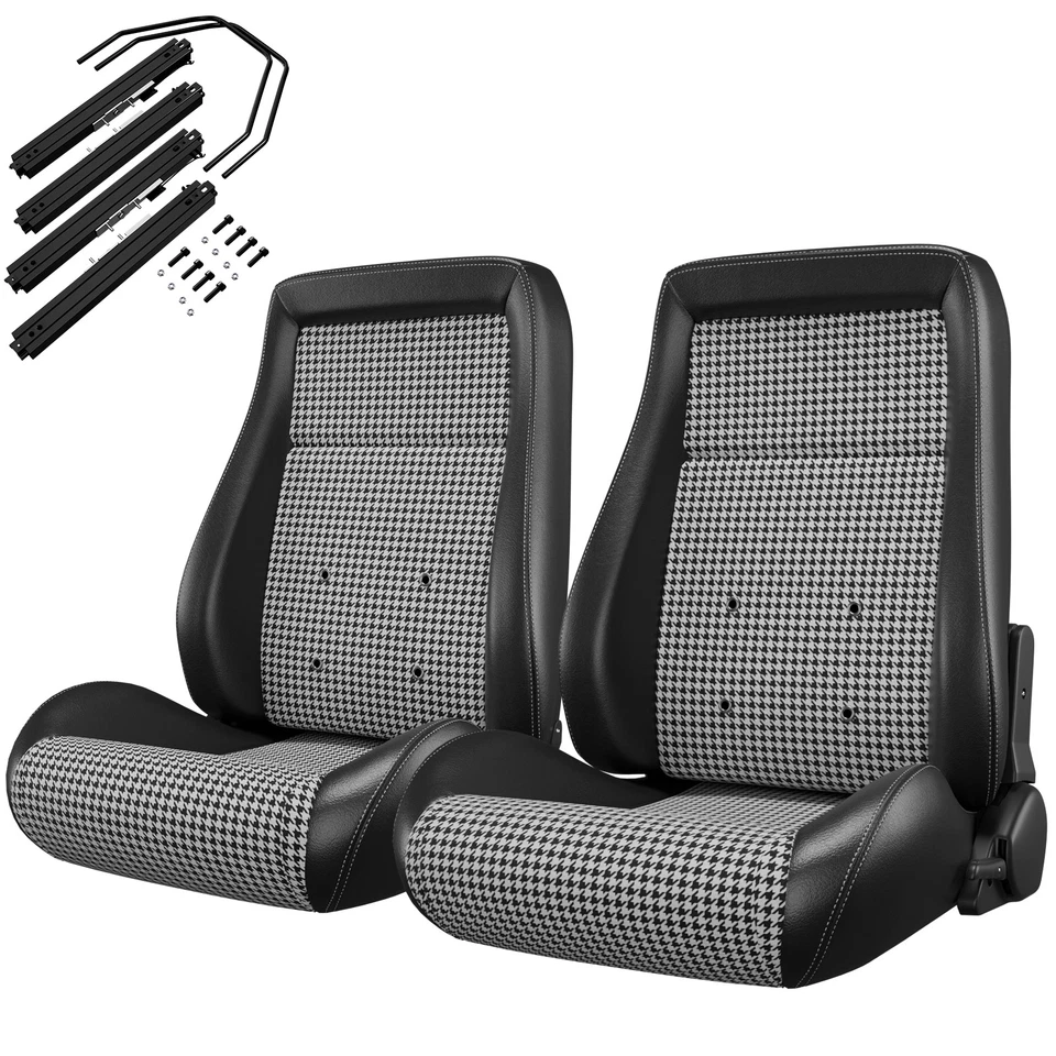 Par de asientos con canastilla reclinables con kit deslizante para Pontiac GTO Firebird 64-79 Foto 3 de 4