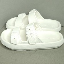 J Slides Serene Womens Size 8 White EVA Beach Slides Sandals Comfort Pool Shoe