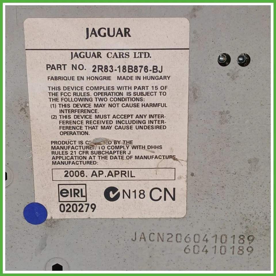 Autoradio JAGUAR S-TYPE X200 2R83-18B876-BJ 1999 2002 JAGUAR 60410189 - Immagine 4 di 4