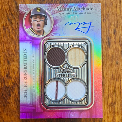 2025 Topps Sterling Manny Machado Sterling Swings Auto Relic 2/5 SWA-MMA