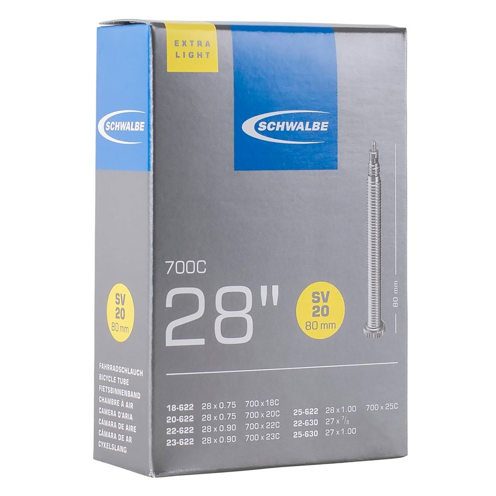 Schwalbe Fahrradschlauch SV20 Extra Light 1825-622630 EK 80 mm Schwarz 27 x 4290₽