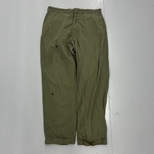 Vintage 60s Levi's Big E Green Cotton Trousers 32x29 1960s True Vintage