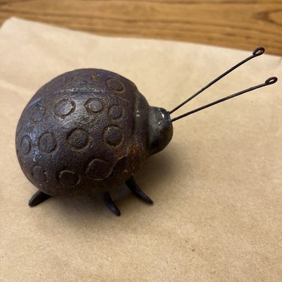 Vintage Cast Iron Lady Bug Paperweight