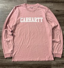 Carhartt WIP Work In Progress College Logo Long Sleeve Tee L Pink