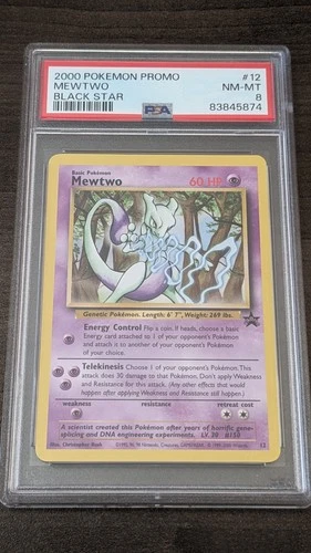 MEWTWO 2000 Pokemon #12 PSA 8 NM-MINT Black Star PROMO