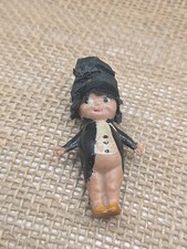 Antique Kewpie Miniature Celluloid Doll 2.25" Tux Cake Topper Crepe Paper Hat