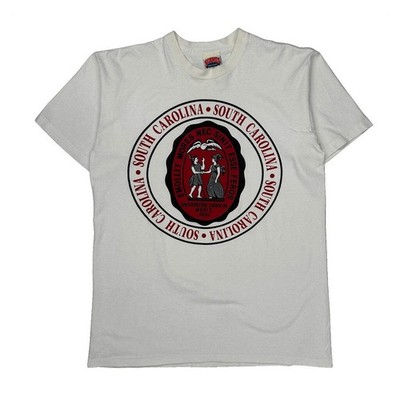 University Of South Carolina Nutmeg Single Stitch T-Shirt - XL Weiß Baumwolle