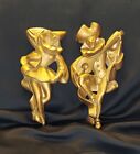 New ListingVintage Miller Studio 1960 Gold Chalkware Harlequin Clown Wall Decor Set