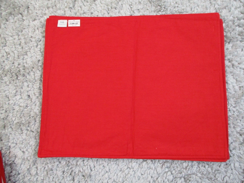 Tag Napkins Placemats Set of 4 Red White Starburst Cotton Whimsical - Picture 5 of 13