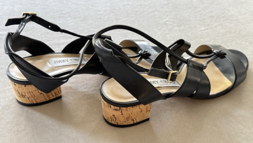 Jimmy Choo Black Margo Sandals Made In Italy Size 39 US 8.5 - Picture 6 of 12