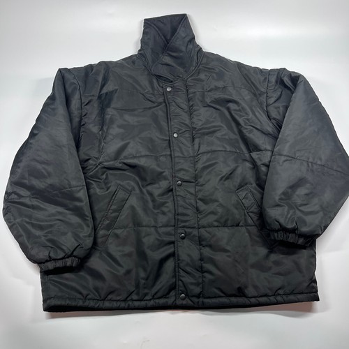 J Crew Mens Puffer Jacket Black Button 