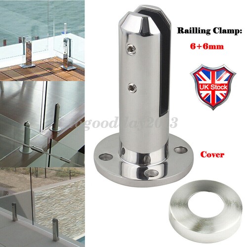 UK Stairs Stainless Steel Spigots Glass Clamp Balustrade Railing Balcony Fence - Picture 3 of 8