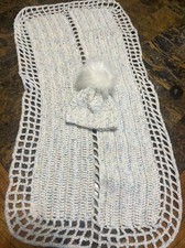 NEW Infant Baby 2 pc Blanket, Ball Cap Multi Color Hand Crocheted Gift Set