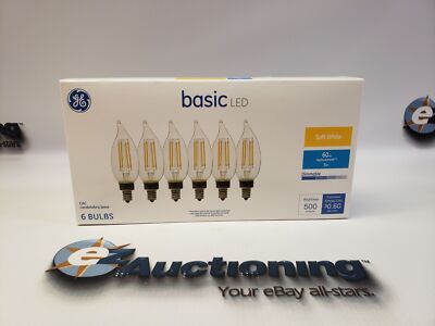 GE Basic 5W EQ E12 Base CAC LED Soft White Dimmable Light Bulb 6 Pack