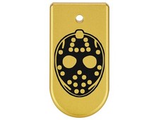 NDZ Glock 43X 48 Magazine Base Plate Extension Aluminum Gold, Black Engravings