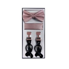 New Y back Men Vesuvio Napoli Suspenders Bowtie Hankie metallic pink wedding