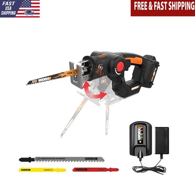 Cordless 2-In-1 Reciprocating Saw Jig Saw Tool W/ Battery＆Charger＆Blade Change