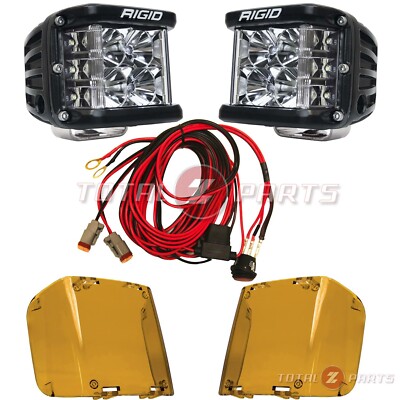 Rigid Industries  D-SS Pro Flood LED Light Pods Pair w/Harness & Amber Covers