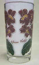 African Violet Peanut Butter Glass Glasses Drinking Kitchen Mauzy 34-4
