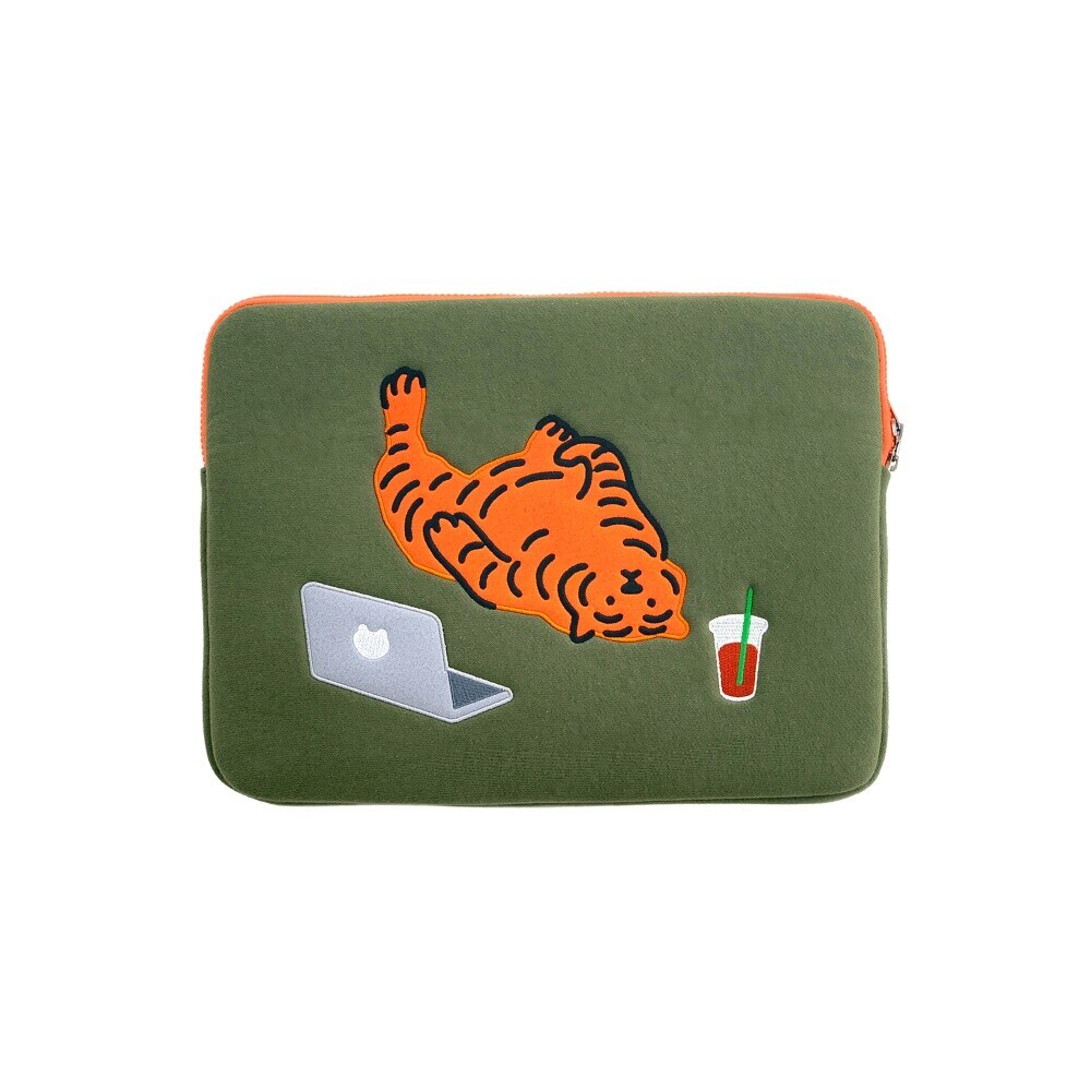 【MUZIK TIGER】Laptop/Tablet Pouch★It's OK![12-14inch] MUZIK TIGER Lazy Tiger Laptop Tablet Pouch Sleeve Official