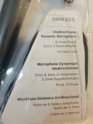 New Singing Machine Microphone Unidirectional Dynamic Wired, Black SMM205 nib - Picture 3 of 9