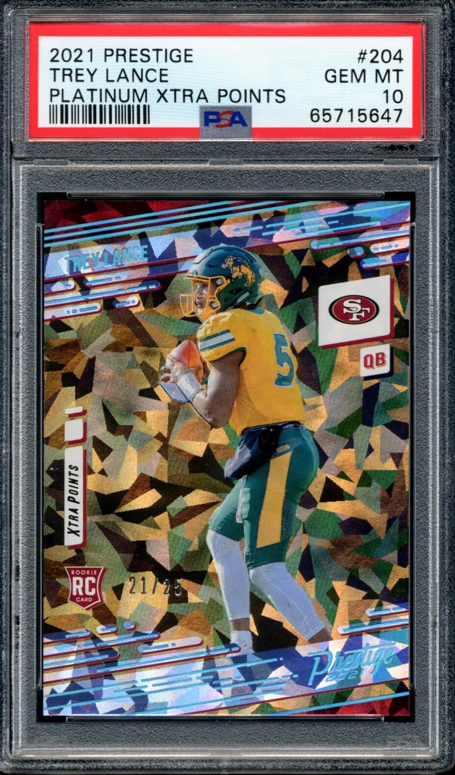 Trey Lance Panini Prestige #204 Platinum Xtra Points