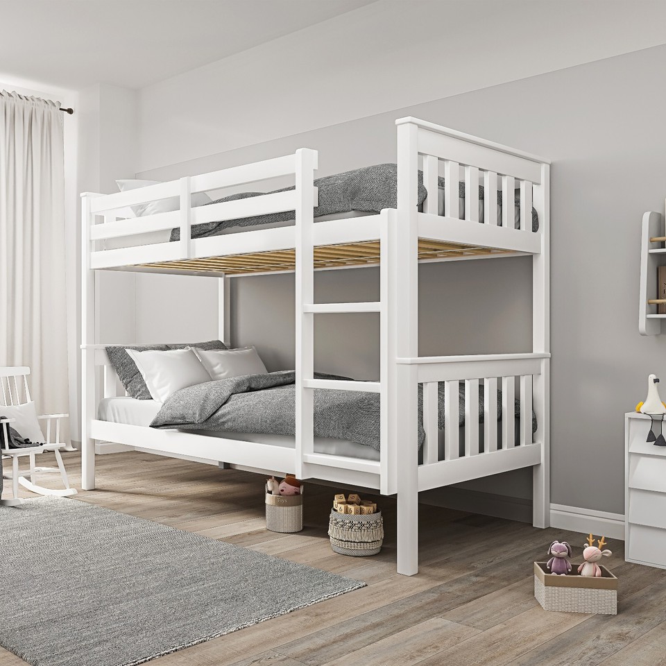 Triple Bunk Beds 3ft Single Bed Frame Wooden Double Bunk Bed For Kids ...