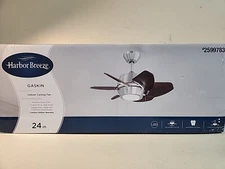 Harbor Breeze Gaskin 24in Matte black Blades Integrated LED Ceiling Fan W/Light