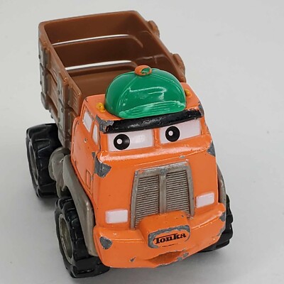 木製のおもちゃのMILKトラック　丸幡玩具 昭和レトロ 2000 Maisto/Hasbro Tonka Lil Chuck The Milk Orange Truck Green Hat