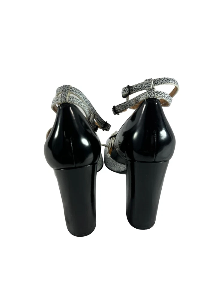 Women  genuine PHILLIP LIM chunky heels shoes 35.5 5 black white two tone - Image 3 of 4