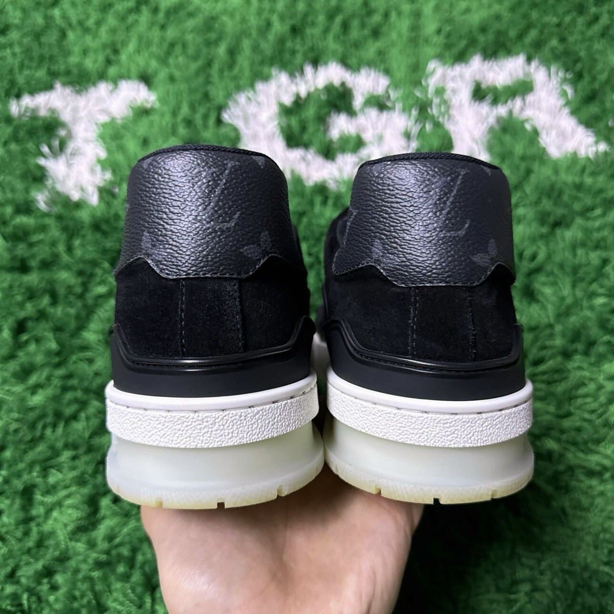 Size 9LV / 10M - Louis Vuitton Trainer Low Black White Size 9LV / 10M - Louis Vuitton Trainer Low Black White