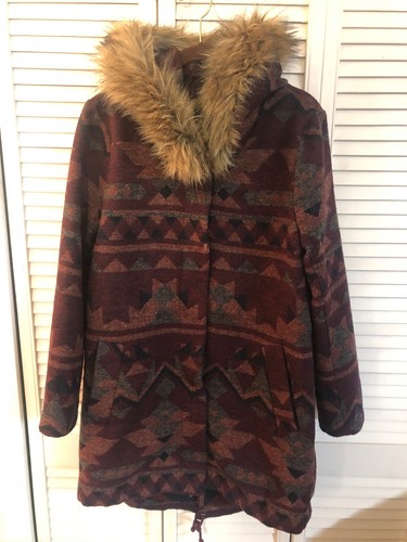 BB Dakota Women's Aztec Faux Fur Coat 